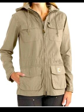 Carhartt Hooded Work Jacket in Khaki/Tan